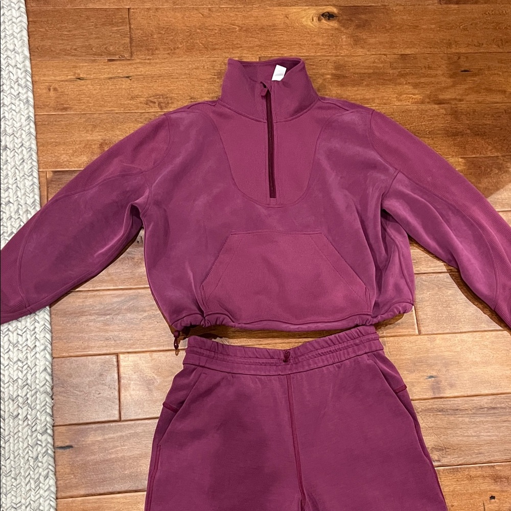 Plum High-Neck Tracksuit Set